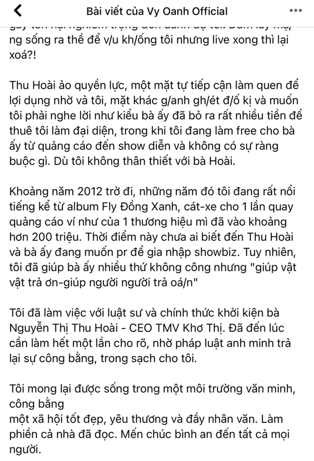 Vy Oanh chính thức khởi kiện Hoa hậu Thu Hoài: Giúp vật vật trả ơn, giúp người người trả oán - Ảnh 4.