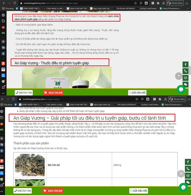 Thực phẩm chức năng An Giáp Vương, Uxo Mộc Khang của Dược Mộc Khang tự nhận là thuốc để quảng cáo - Ảnh 1.