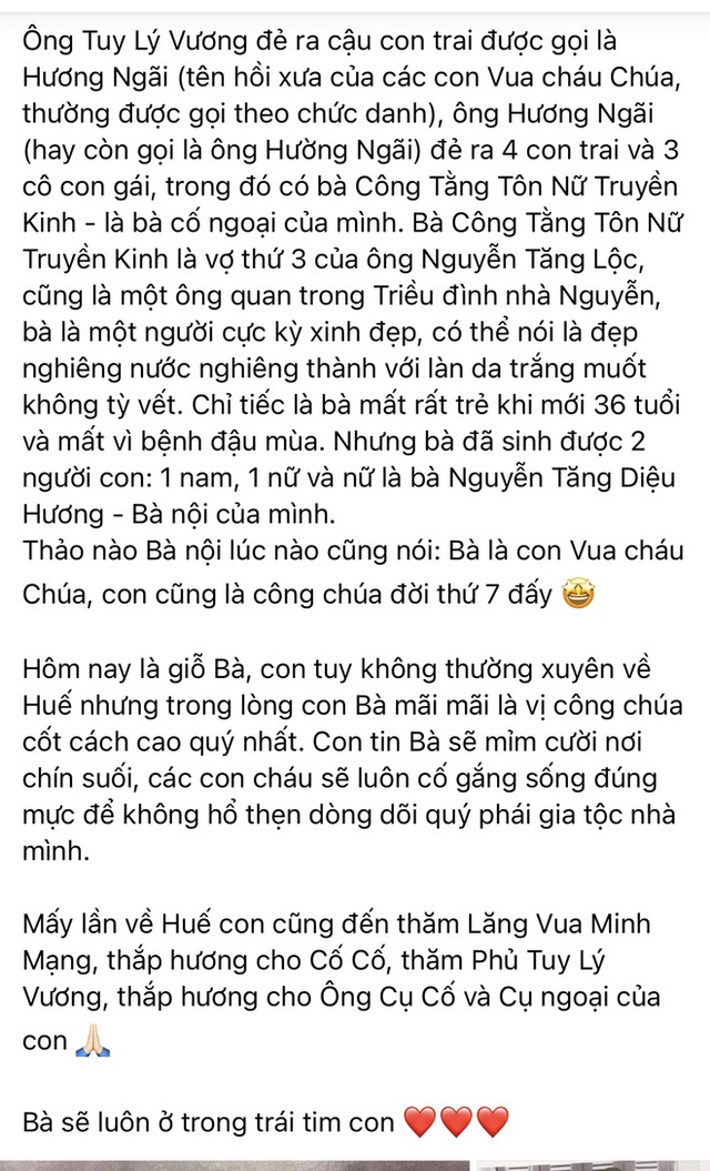 Hoa hậu Hà Kiều Anh xin lỗi, khẳng định chưa từng nhận là Công chúa đời thứ 7 triều Nguyễn - Ảnh 2.