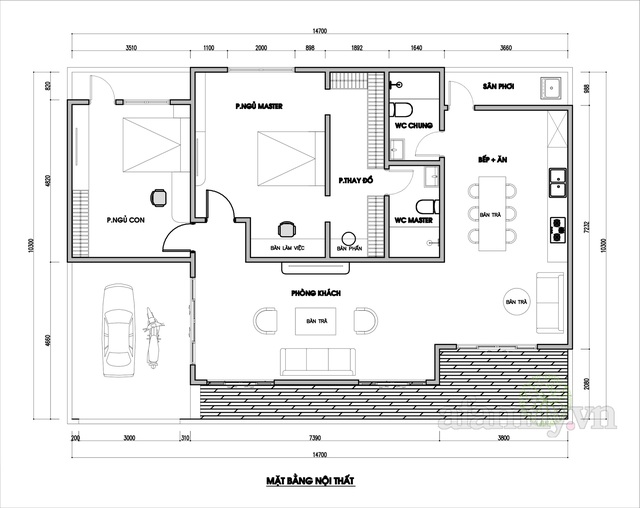 Kiến trúc sư tư vấn thiết kế nhà cấp 4 mái bằng 150m² chi phí 200 triệu - Ảnh 1.