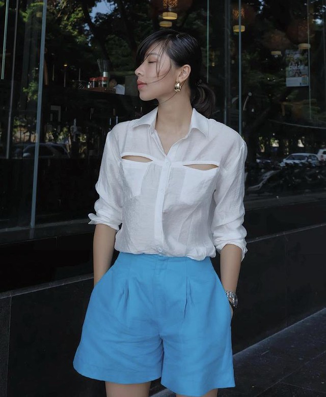 Tips mix quần short cạp cao chất như dàn fashionista Việt - Ảnh 10.