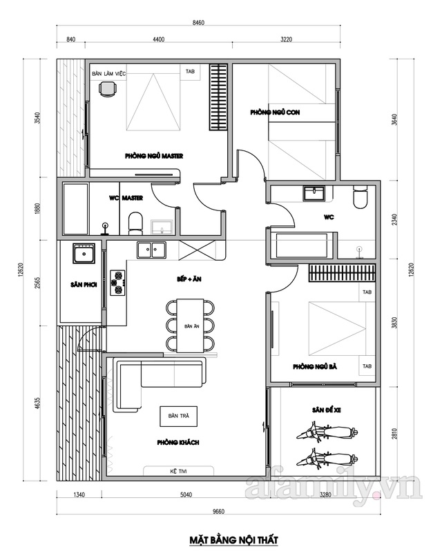 Kiến trúc sư tư vấn thiết kế nhà cấp 4 diện tích 100m² cho gia đình 3 thế hệ, chi phí 237 triệu - Ảnh 1.