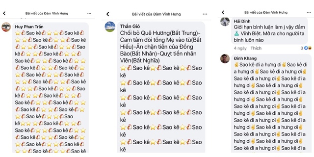 Đàm Vĩnh Hưng, Trấn Thành bị tấn công, Facebook tràn ngập bình luận đòi sao kê - Ảnh 2.