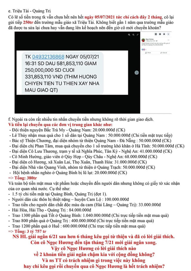 Xuất hiện loạt chi tiết nghi vấn trong sao kê từ thiện của mẹ Hồ Ngọc Hà: Dùng 3 số tài khoản luân chuyển tiền, giải ngân chậm 8 tháng? - Ảnh 6.