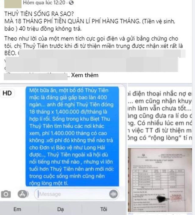 Thủy Tiên bị tố nợ tiền bảo vệ 18 tháng chưa trả, mặc cả phí dịch vụ dù khoe chồng cho 40 tỷ tiêu vặt - Ảnh 2.