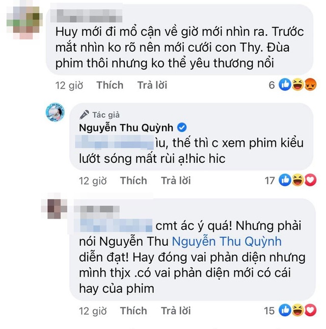 Hương vị tình thân: Khán giả cổ vũ trà xanh, nói Huy mắt kém mới yêu Thy, Thu Quỳnh đáp trả xem phim kiểu lướt sóng rồi! - Ảnh 7.