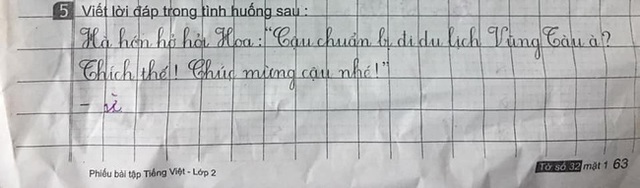 Viết đoạn hội thoại Tiếng Việt, cậu nhóc buông đúng 1 từ mà mẹ và cô giáo không biết nên cười hay khóc - Ảnh 1.