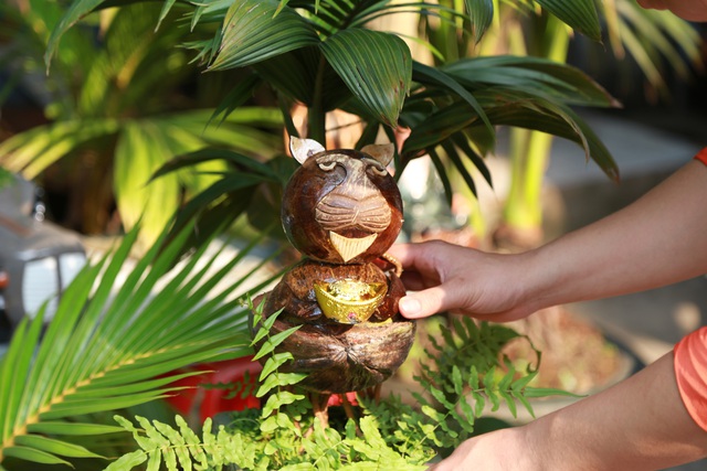 Vườn bonsai dừa tạo hình linh vật 'giữ vững phong độ' trước Tết Nhâm Dần - Ảnh 1.