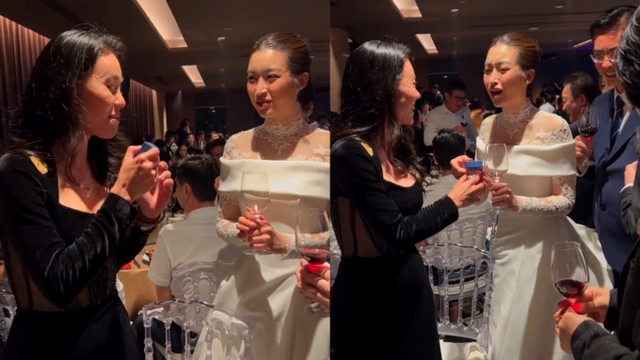Hoa hậu Đỗ Mỹ Linh bất ngờ và xúc động trước quà cưới của &quot;Bà trùm Hoa hậu&quot; Phạm Kim Dung - Ảnh 5.