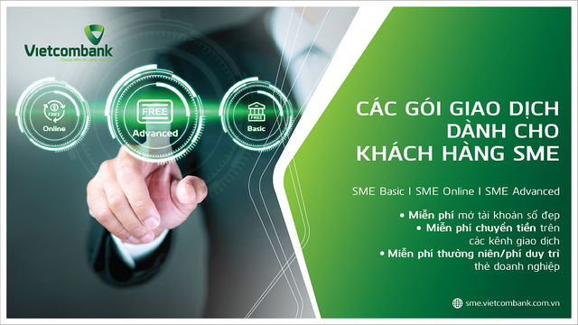 VIETCOMBANK miễn nhiều loại phí giao dịch, tài khoản số đẹp cho doanh nghiệp đăng ký gói giao dịch - Ảnh 1.