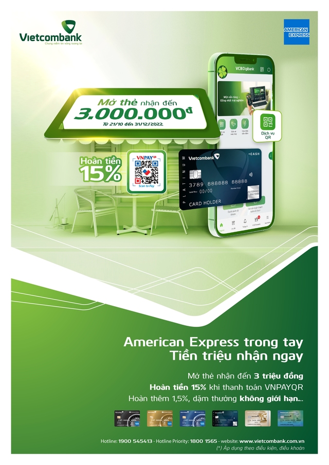 Bùng nổ ưu đãi cùng thẻ Vietcombank American Express  - Ảnh 1.