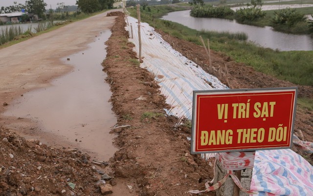 Thanh Hóa: Công bố tình huống khẩn cấp sự cố sụt lún mái đê tả sông Mã - Ảnh 2.