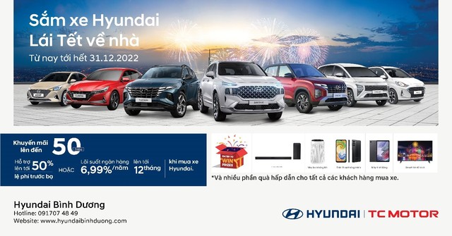 Hyundai Bình Dương: chương trình siêu khuyến mãi tháng 12 &quot;sắm xe Hyundai - lái Tết về nhà&quot; - Ảnh 1.