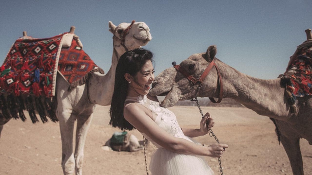 Hoa hậu Ngọc Hân và chồng - nhân viên ngoại giao khoe ảnh cưới tại Ai Cập đẹp long lanh - Ảnh 5.