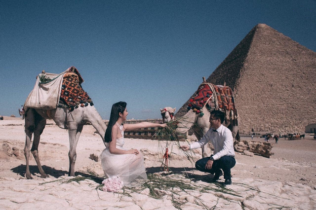 Hoa hậu Ngọc Hân và chồng - nhân viên ngoại giao khoe ảnh cưới tại Ai Cập đẹp long lanh - Ảnh 9.