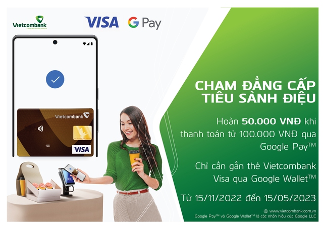 Vietcombank chính thức triển khai dịch vụ thanh toán qua Google Wallet cho thẻ Visa - Ảnh 1.