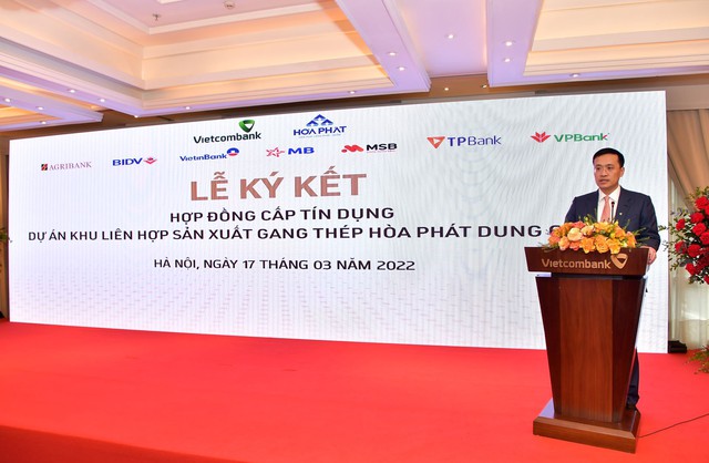 Lễ ký kết Hợp đồng cấp tín dụng 35 nghìn tỷ đồng cho Dự án Khu liên hợp sản xuất gang thép Hòa Phát Dung Quất 2 do Vietcombank là ngân hàng đầu mối thu xếp - Ảnh 3.