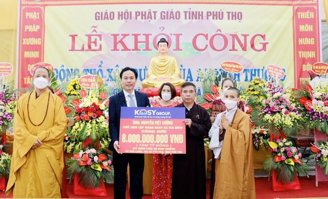 Chủ tịch Tập đoàn Kosy Nguyễn Việt Cường công đức 8 tỷ đồng xây chùa tại Phú Thọ - Ảnh 1.