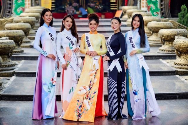 Top 70 Hoa hậu Hoàn vũ Việt Nam 2022 diện áo dài dâng hương vua Hùng  - Ảnh 10.