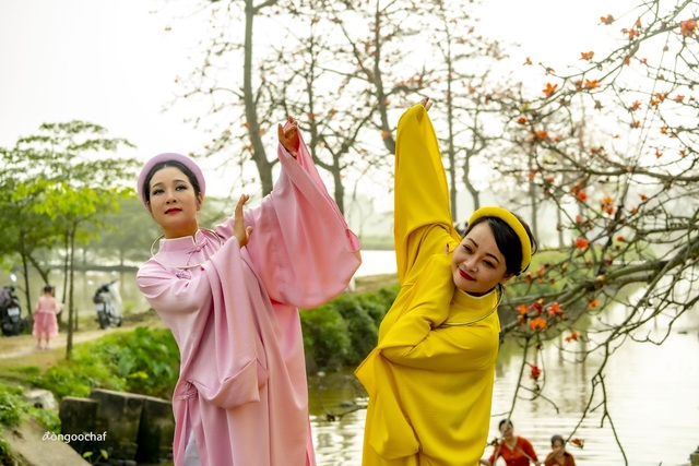 Nghệ sĩ Trà My, Thanh Thanh Hiền khoe sắc với hoa gạo - Ảnh 2.