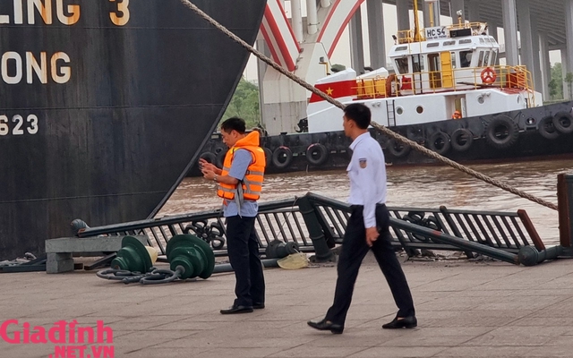 Hải Phòng: Cận cảnh nỗ lực giải cứu vụ tàu Hong Kong đâm va lan can cầu  - Ảnh 9.