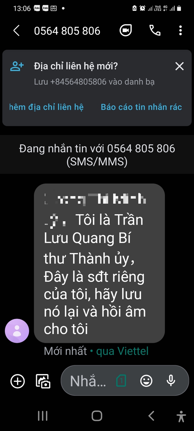  Hàng loạt nhà báo bất ngờ nhận tin nhắn xưng   là Bí thư thành ủy Hải Phòng vay tiền - Ảnh 1.