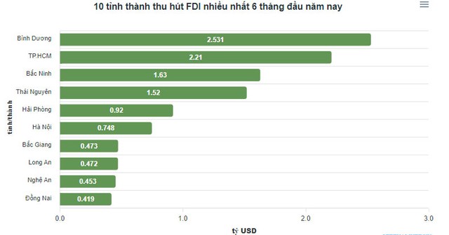 Tỉnh nhỏ, dân số ít nhưng hút vốn nước ngoài vượt cả Hà Nội và TP.HCM - Ảnh 1.