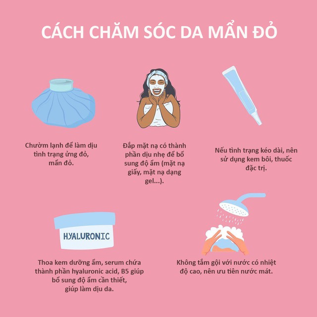 Cách chăm sóc da bị mẩn đỏ, kích ứng - Ảnh 2.