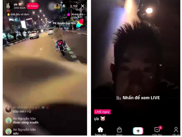 Nhóm 'quái xế' điều khiển xe máy đánh võng rồi phát trực tiếp lên TikTok - Ảnh 1.