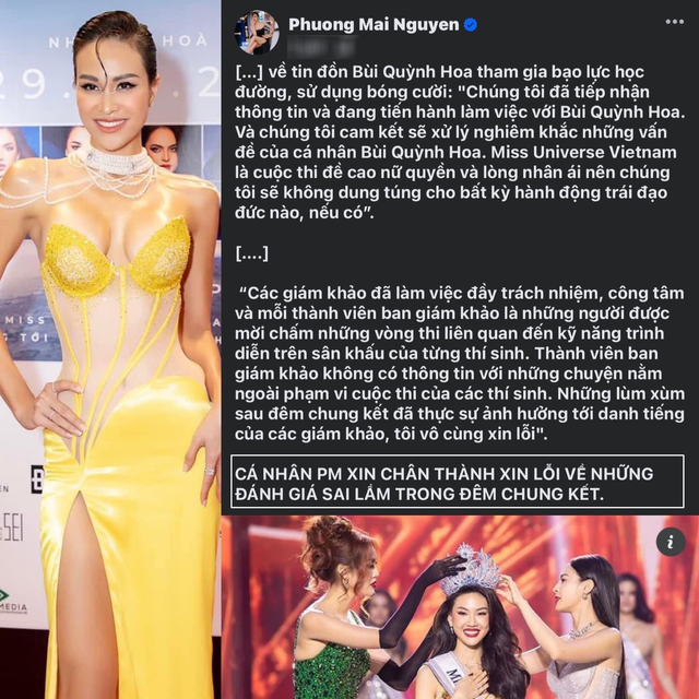 Bùi Quỳnh Hoa nghi vấn dùng bóng cười, BGK và giám đốc quốc gia Miss Universe Vietnam 2023 có động thái - Ảnh 1.