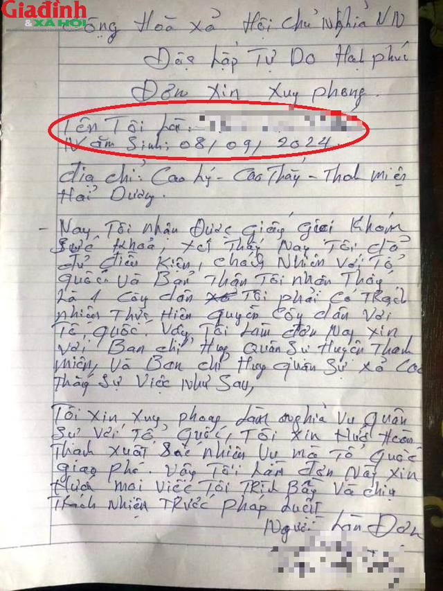 Chuyện lạ Hải Dương: Nam thanh niên hơn 2 tháng tuổi đã viết 'đơn xin xung phong' nhập ngũ - Ảnh 1.