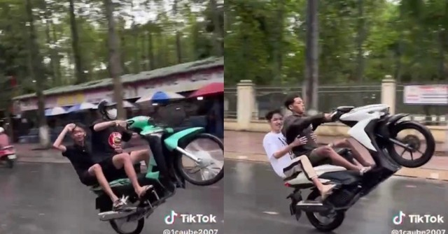 Khởi tố nhóm thanh niên 'bốc đầu' xe máy, quay video đăng lên mạng xã hội - Ảnh 2.