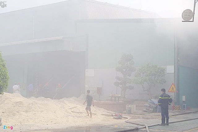 Cháy kho chứa thức ăn gia súc rộng hơn 1.000m2 ở Tiền Giang - Ảnh 1.