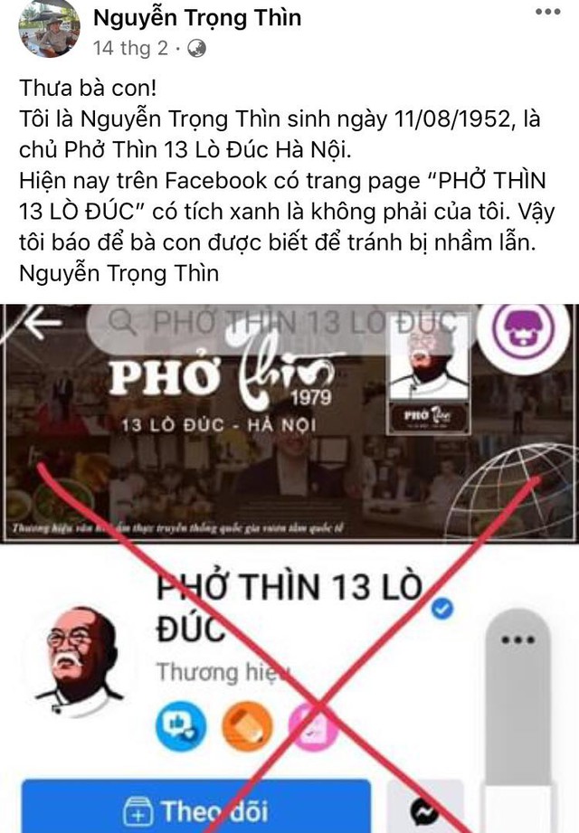 Lùm xùm 'truyền nhân' phở Thìn 13 Lò Đúc: Nhà sáng lập thương hiệu lên tiếng - Ảnh 3.