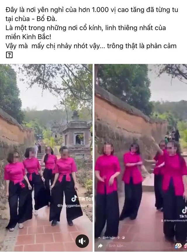 Xác minh clip nhóm phụ nữ nhảy nhót phản cảm tại chùa Bổ Đà - Ảnh 2.