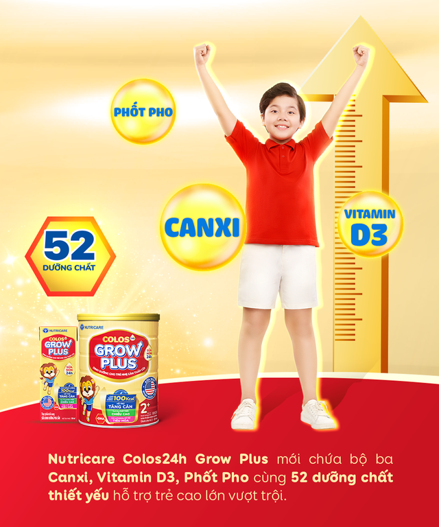 Nutricare Colos24h Grow Plus mới - hỗ trợ trẻ tăng cân, cao khỏe với công thức Cao Năng Lượng 100Kcal - Ảnh 3.