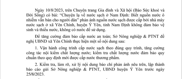 Sở NN&PTNT Nam Định, chỉ đạo sau phản ánh của Gia đình và Xã hội về nước sạch bẩn - Ảnh 2.