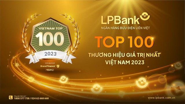 LPBank được vinh danh Top 100 thương hiệu giá trị nhất Việt Nam 2023 - Ảnh 2.