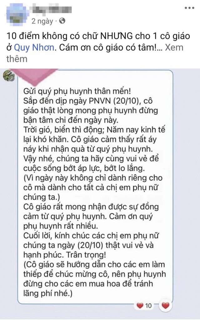 Tin tối 20/10: Xôn xao tin nhắn cô giáo 'mong phụ huynh đừng bận tâm' chuyện quà ngày 20/10; đấu giá đất ở tại Hà Đông lên đến 262 triệu đồng/m2- Ảnh 2.