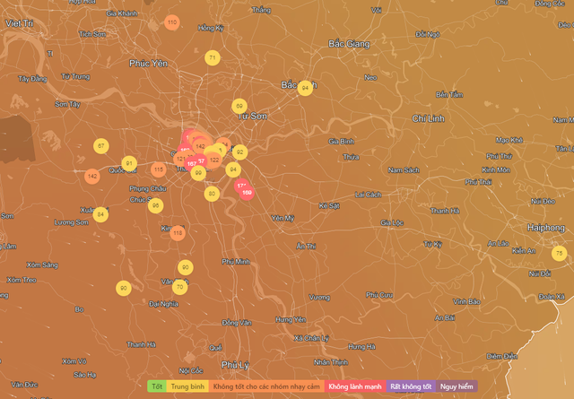 Hà Nội ô nhiễm không khí nghiêm trọng, nhiều điểm vượt ngưỡng rất có hại cho sức khoẻ - Ảnh 2.