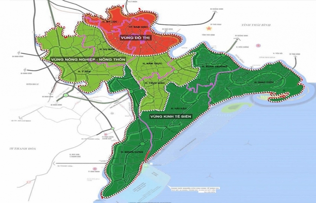 Điểm mặt 4 trung tâm đô thị, 3 vùng kinh tế và 5 hành lang của Nam Định trong tương lai - Ảnh 1.