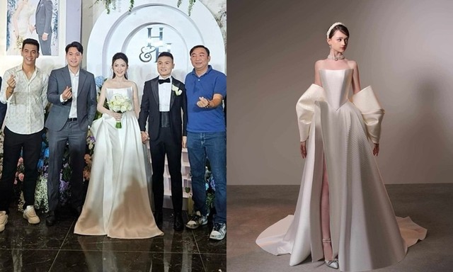 Sau bó hoa cưới 'độc nhất vô nhị', 3 bộ váy cưới của Chu Thanh Huyền cũng lộ chi tiết đặc biệt - Ảnh 4.