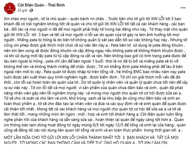 Đại diện cơ sở Pate Cột Đèn nói gì khi bị khách tố có giòi trong pate? - Ảnh 3.