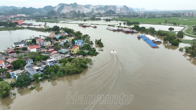 Hà Nam: Mực nước trên sông Đáy vượt mức báo động 3- Ảnh 2.