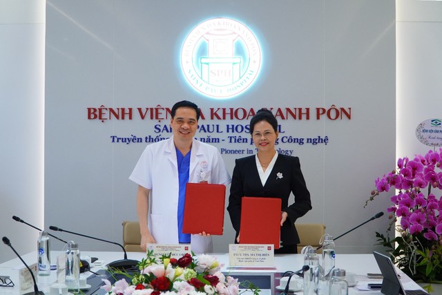Bệnh viện Đa khoa Xanh Pôn và Bệnh viện Vĩnh Phúc VPI ký kết hợp tác chuyên môn toàn diện - Ảnh 1.