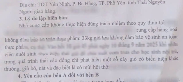 Hàng loạt học sinh Thái Nguyên đau bụng sau bữa ăn: Thực phẩm bất thường bị trả lại - Ảnh 1.