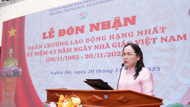 Trường THCS Nghĩa Tân vinh dự đón Huân chương Lao động hạng Nhất và kỷ niệm Ngày Nhà giáo Việt Nam - Ảnh 2. Trường THCS Nghĩa Tân vinh dự đón Huân chương Lao động hạng Nhất và kỷ niệm Ngày Nhà giáo Việt Nam - Ảnh 2.