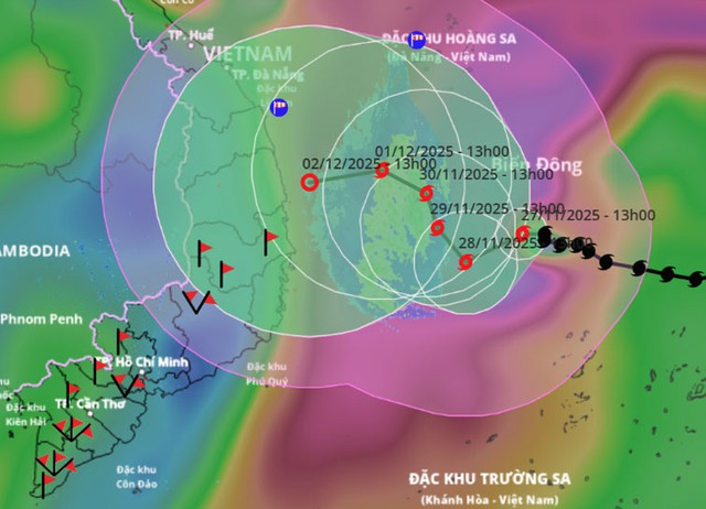 Tin sáng 28/11: Thời điểm khu vực Nam Bộ đón không khí lạnh; Bão số 15 đảo hướng bất thường - Ảnh 5.