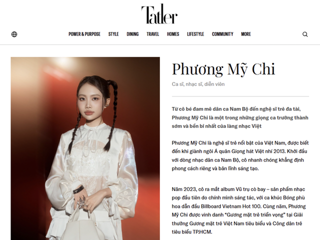 Phương Mỹ Chi , nghệ sĩ gen Z duy nhất trong danh sách Tatler Most Influential 2025 - Ảnh 1. Phương Mỹ Chi , nghệ sĩ gen Z duy nhất trong danh sách Tatler Most Influential 2025 - Ảnh 1.