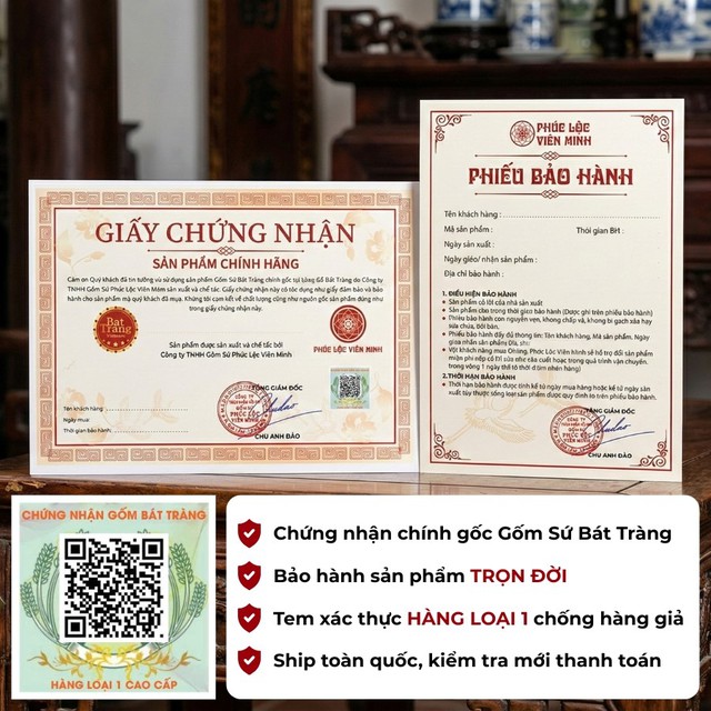 Đồ thờ gốm sứ B&aacute;t Tr&agrave;ng cao cấp từ Gốm Sứ Ph&uacute;c Lộc Vi&ecirc;n Minh - Ảnh 2.